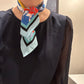 Pre-loved Blue Sky Eden Flower Skinny Silk Scarf