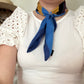 Pre-Loved Jolly Face Silk Scarf – Persian Blue (53 x 53 cm)