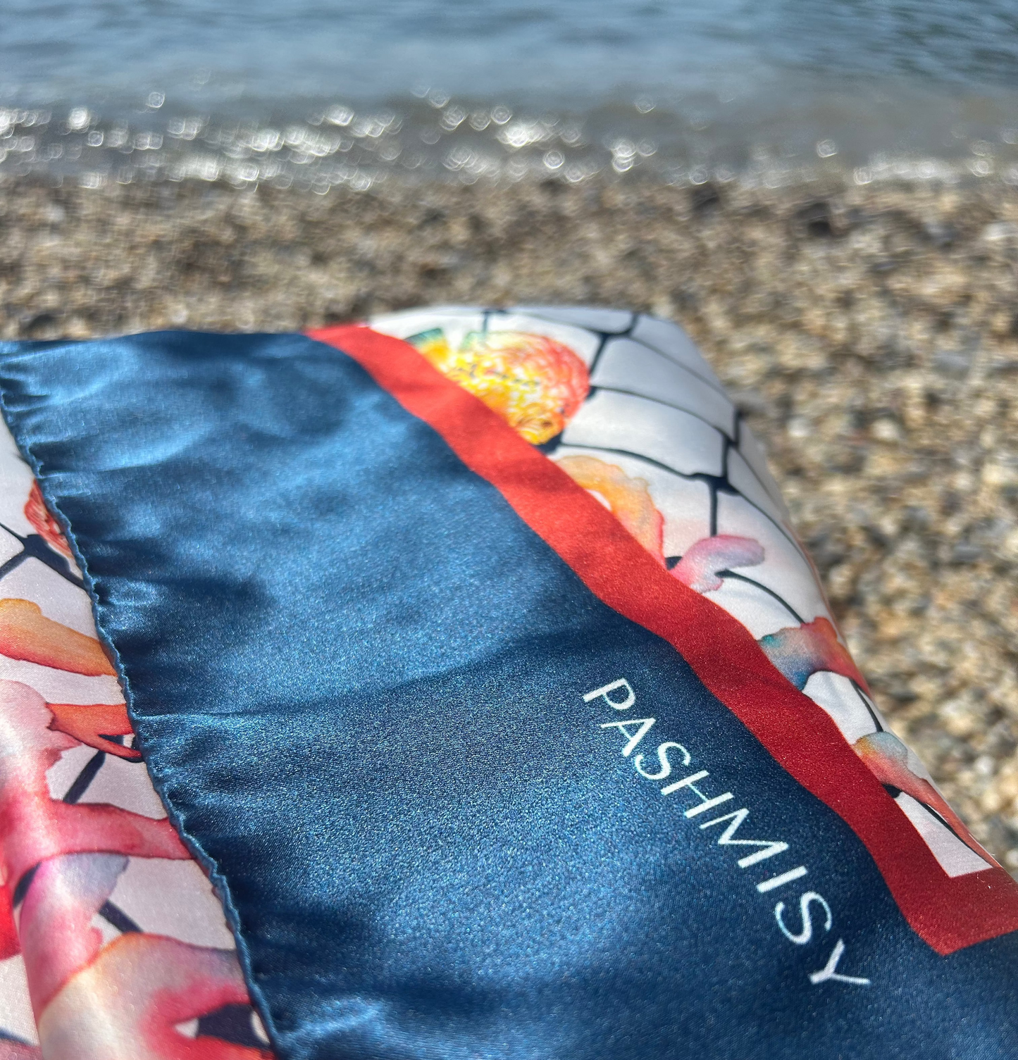 Floating Sealife Long Silk Scarf