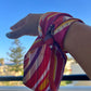 Pre-loved Magenta Paisley Skinny Silk Scarf (7x90cm)