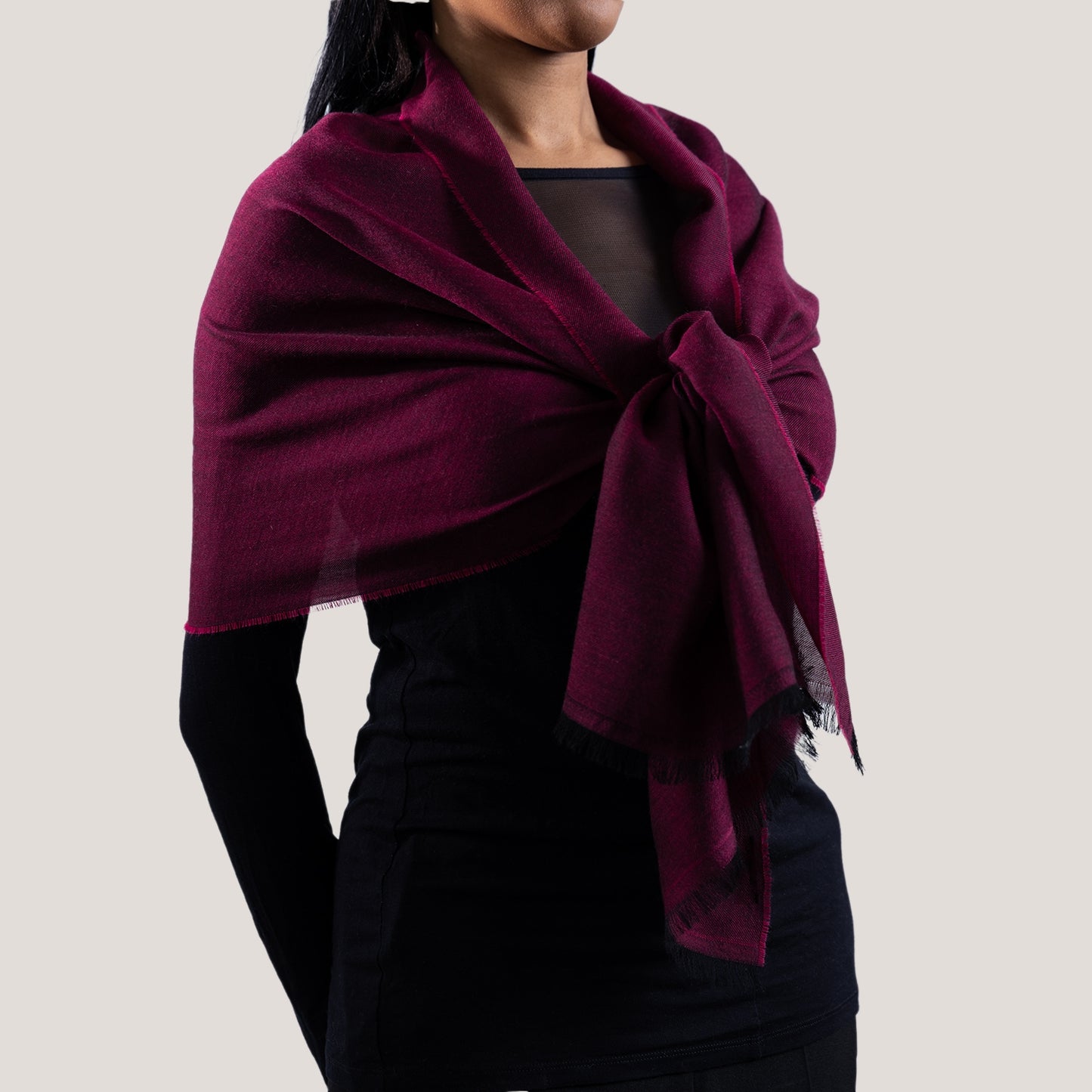 Soft Plum Cashmere Shawl