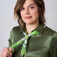 Mint Paisley Cotton Bandana Scarf – Square Cotton Neck Scarf (70 × 70 cm)