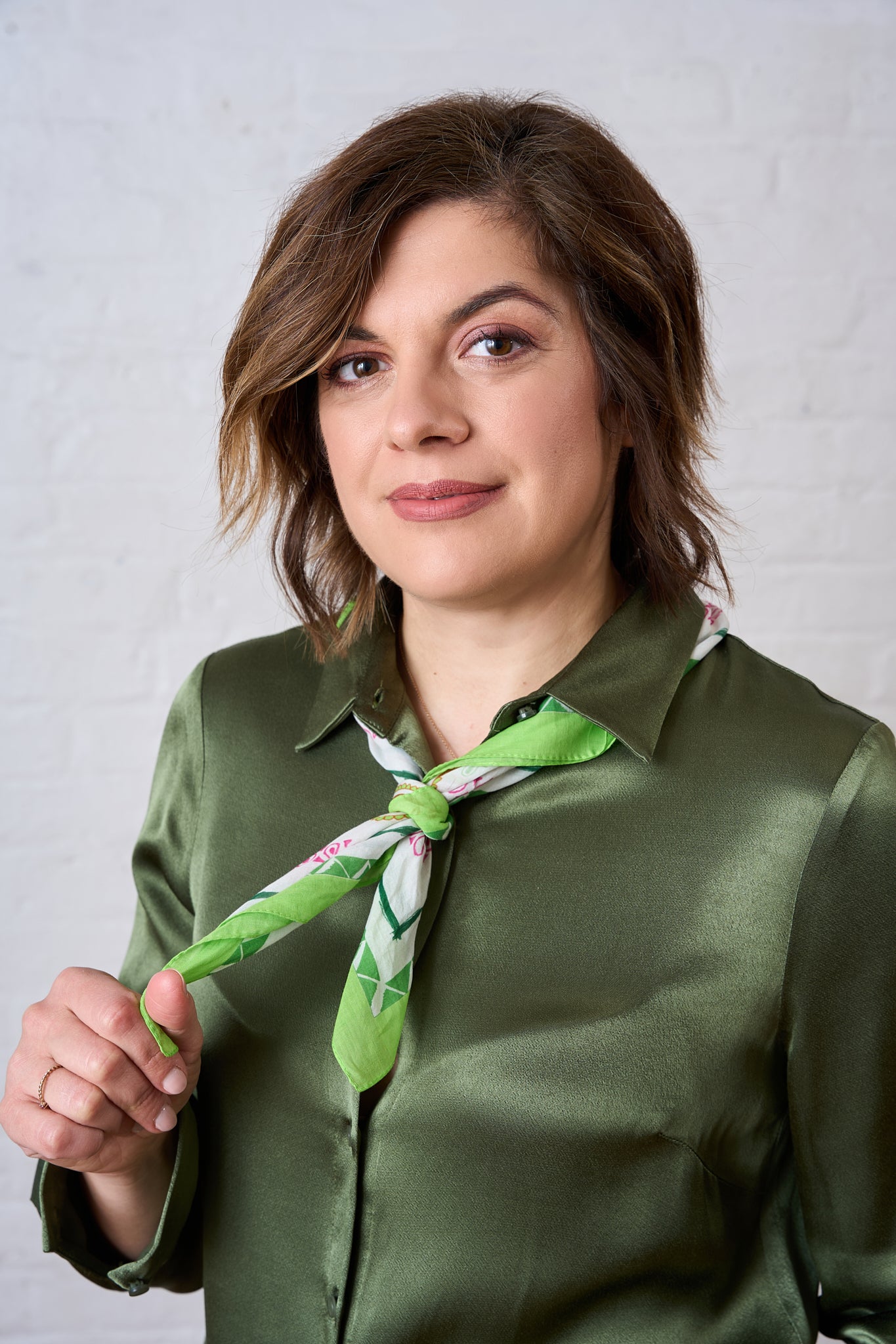 Mint Paisley Cotton Bandana Scarf – Square Cotton Neck Scarf (70 × 70 cm)