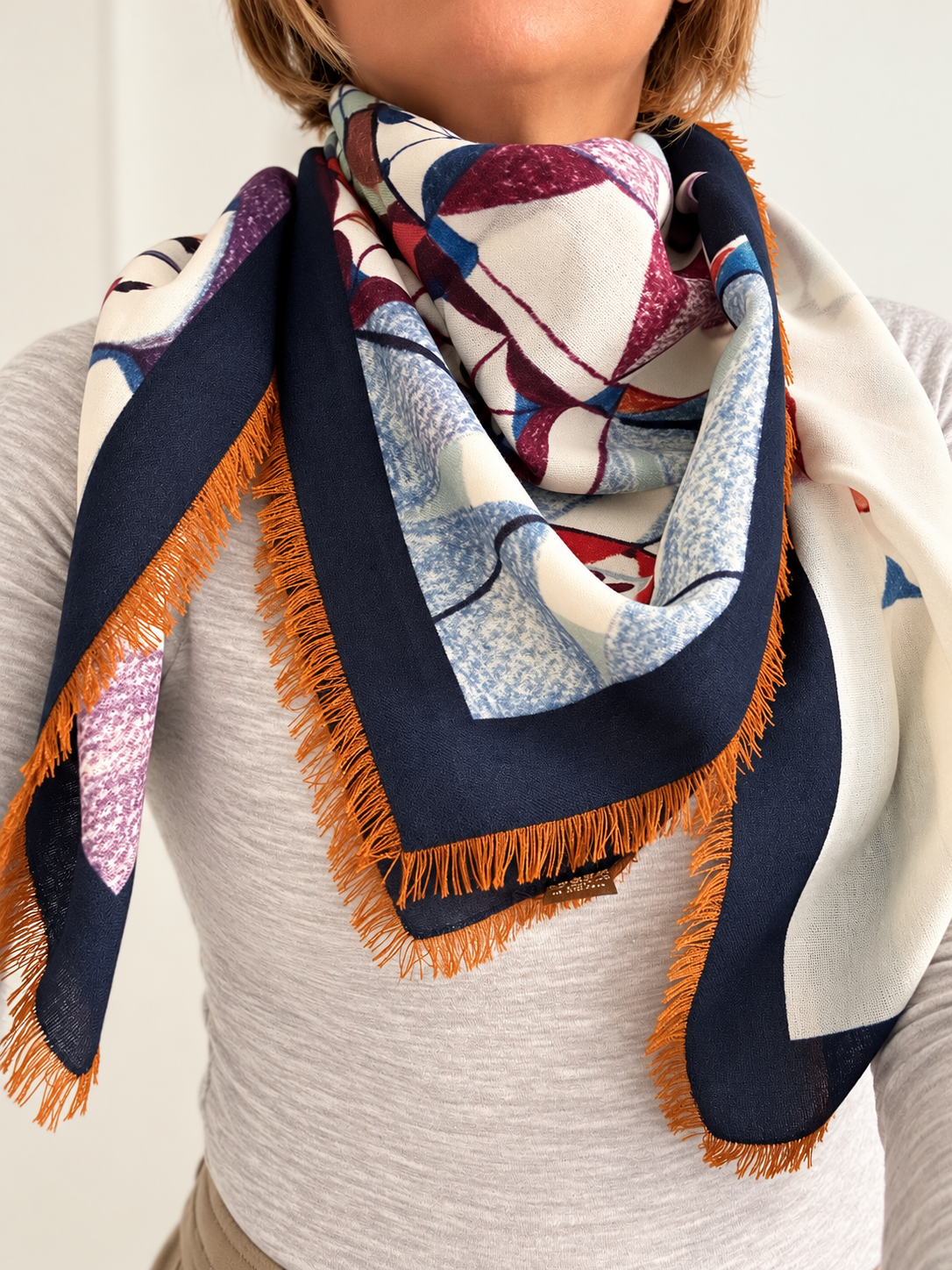Mosaic Garden Italian Light Wool Scarf