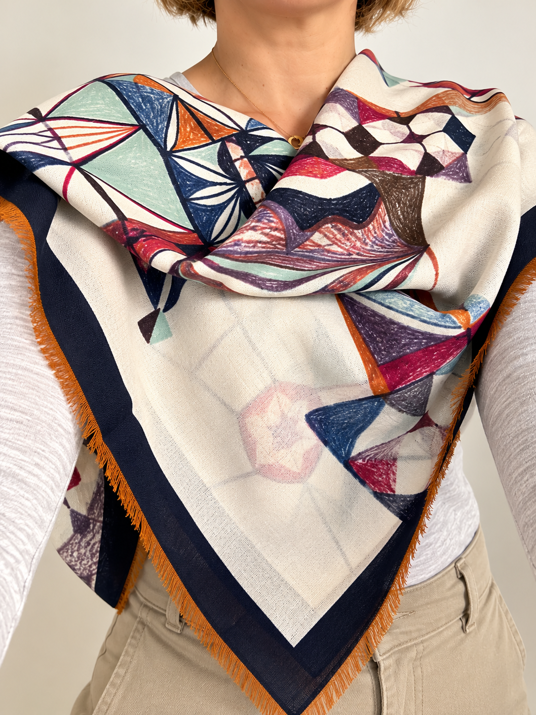 Mosaic Garden Italian Light Wool Scarf