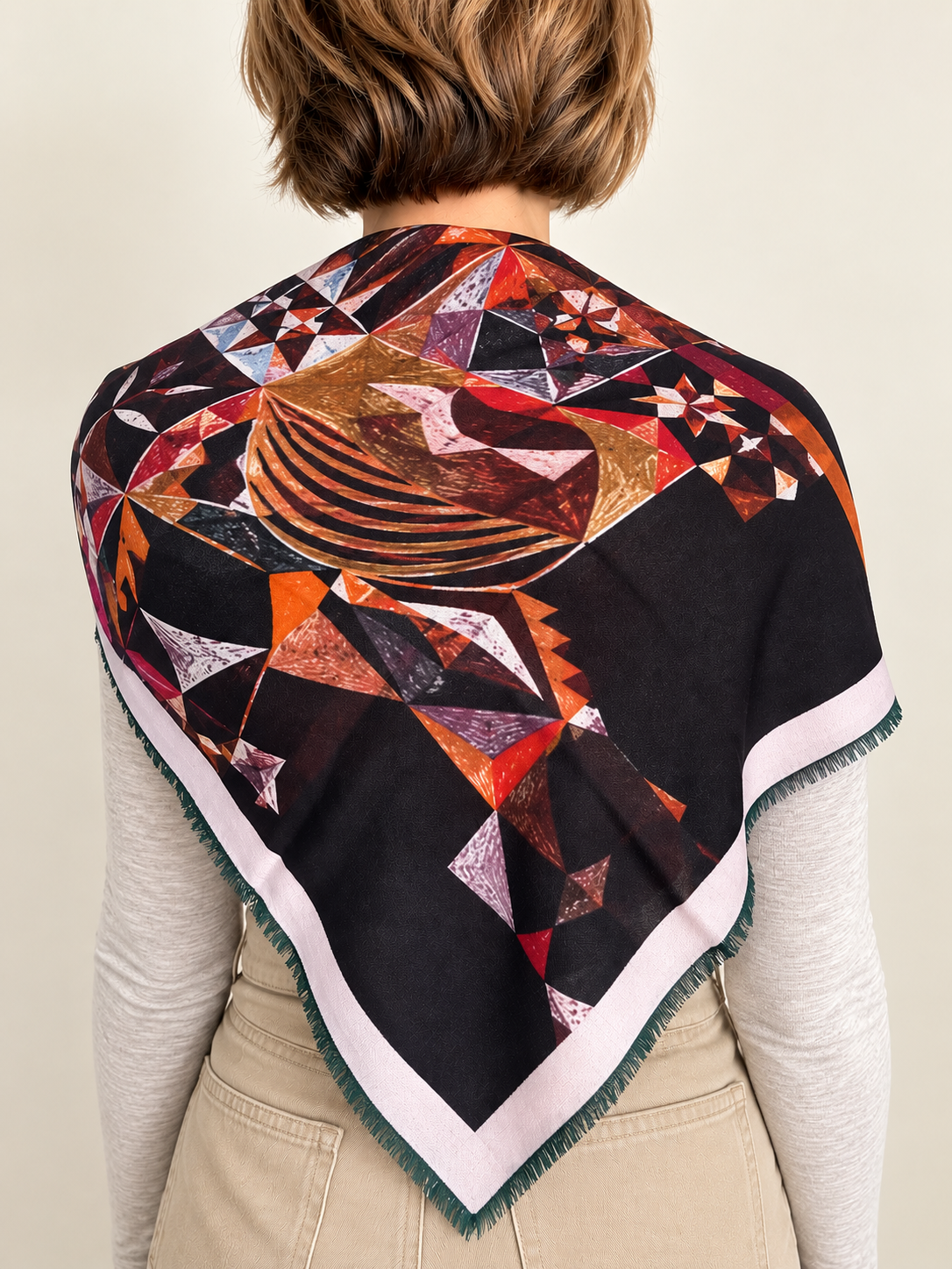 Mosaic Nocturne Italian Wool Scarf