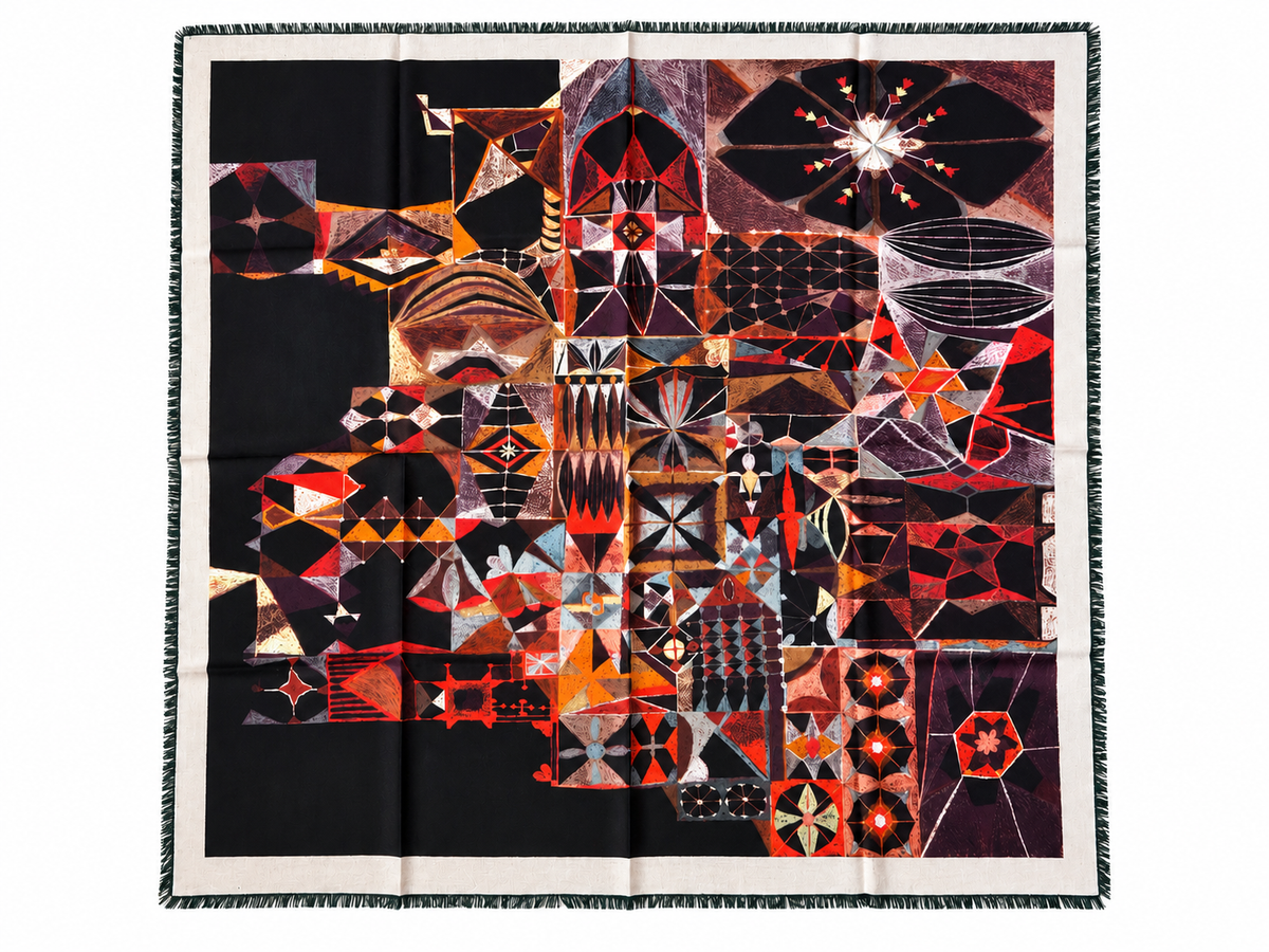 Mosaic Nocturne Italian Wool Scarf