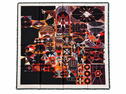 Mosaic Nocturne Italian Wool Scarf