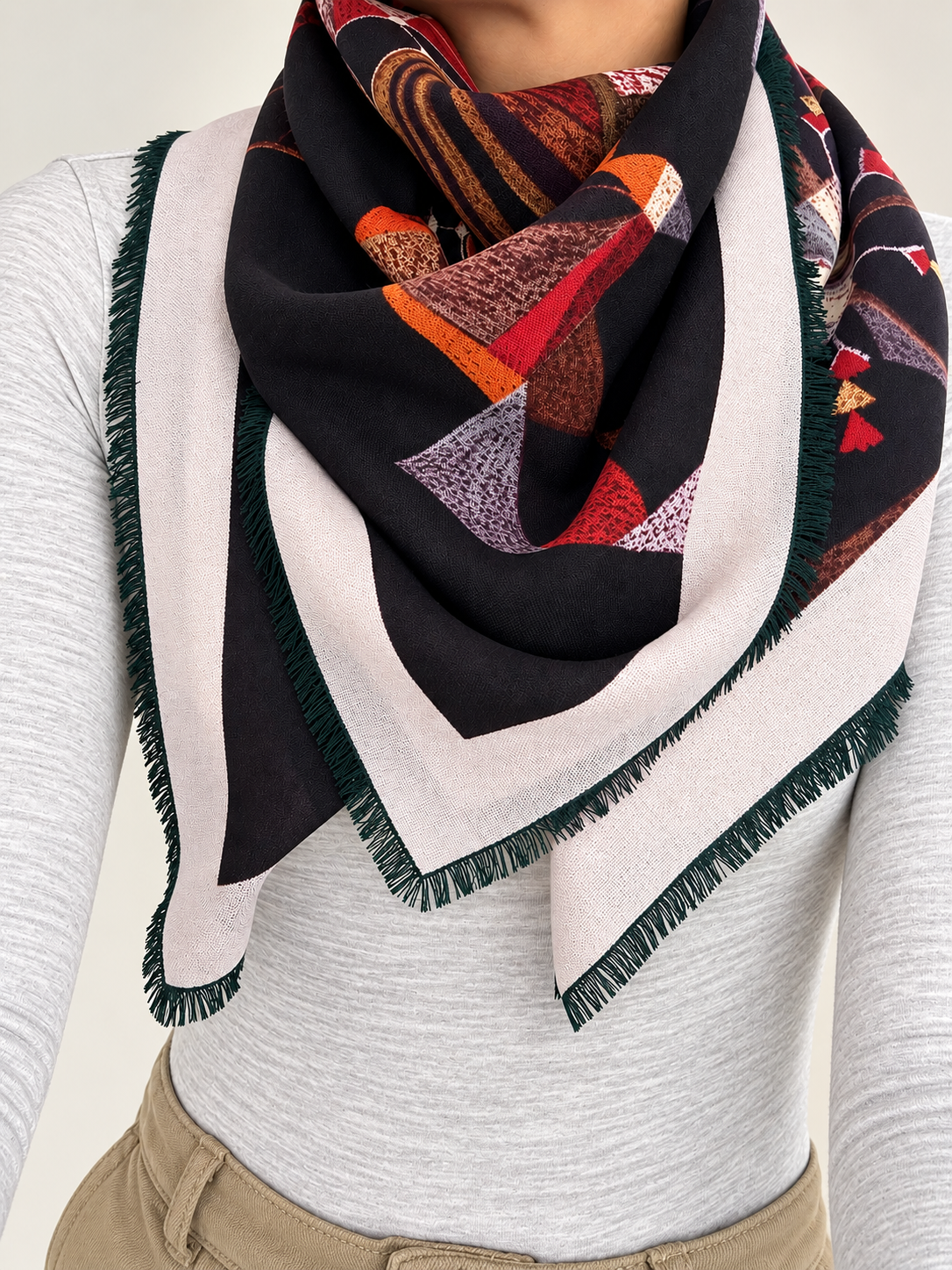 Mosaic Nocturne Italian Wool Scarf