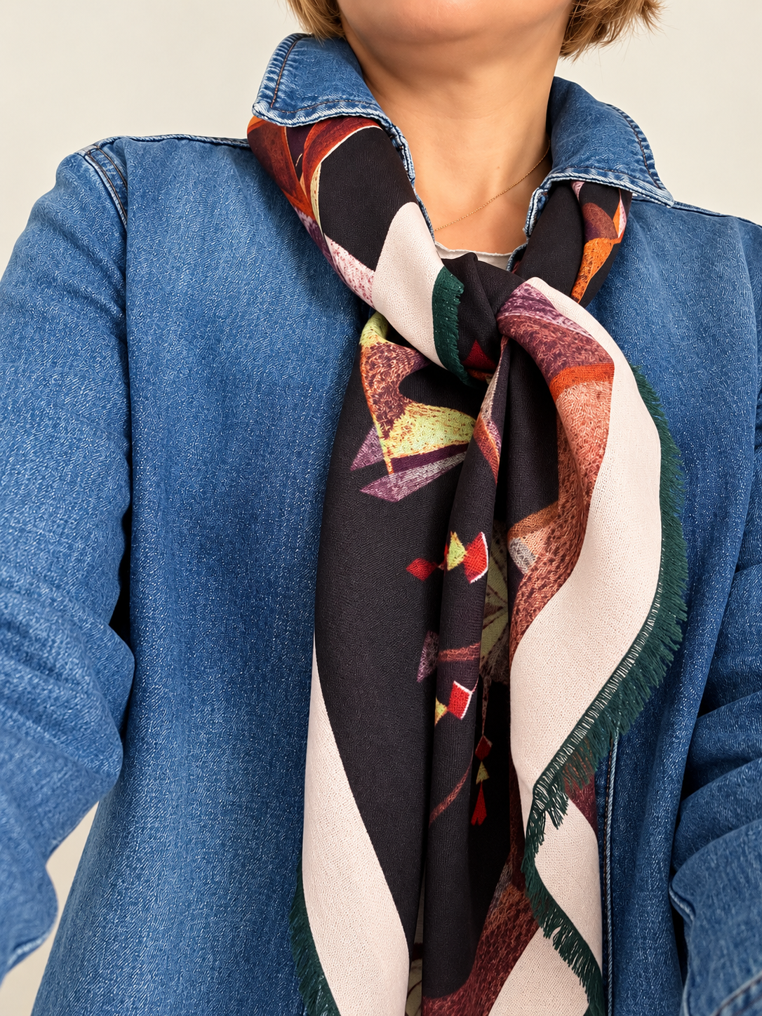 Mosaic Nocturne Italian Wool Scarf