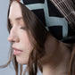 Rust Bloom Skinny Silk Scarf In Black And Cream
