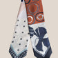 Rust Bloom Skinny Silk Scarf In Black And Cream