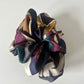 Scrunchie in Green with Floral Motif