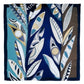 Silk Scarf in Sky Blue with Floral Motif