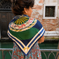 VENTAGLIO BLUE – ITALIAN SILK SQUARE SCARF (90 X 90 CM)