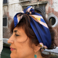 VENTAGLIO BLUE – ITALIAN SILK SQUARE SCARF (90 X 90 CM)