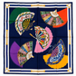 VENTAGLIO BLUE – ITALIAN SILK SQUARE SCARF (90 X 90 CM)