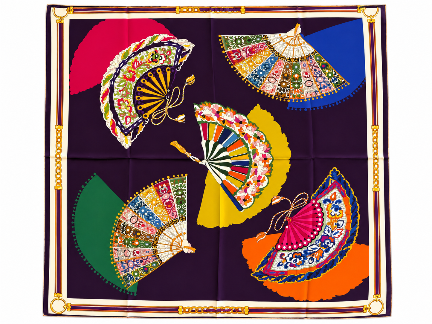 VENTAGLIO NOTTE – ITALIAN SILK SQUARE SCARF (90 X 90 CM)