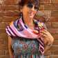 VENTAGLIO ROSA – ITALIAN SILK SQUARE SCARF.