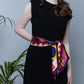 Vivid Abstract Long Silk Scarf In Burgundy